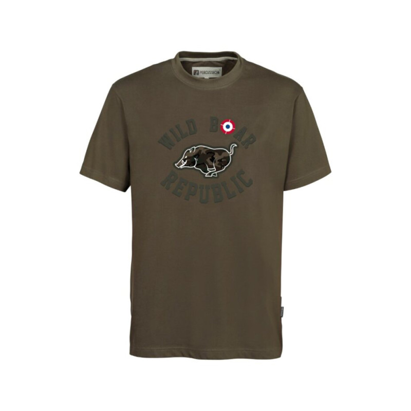 T-shirt percussion wild boar republic kaki - Roumaillac