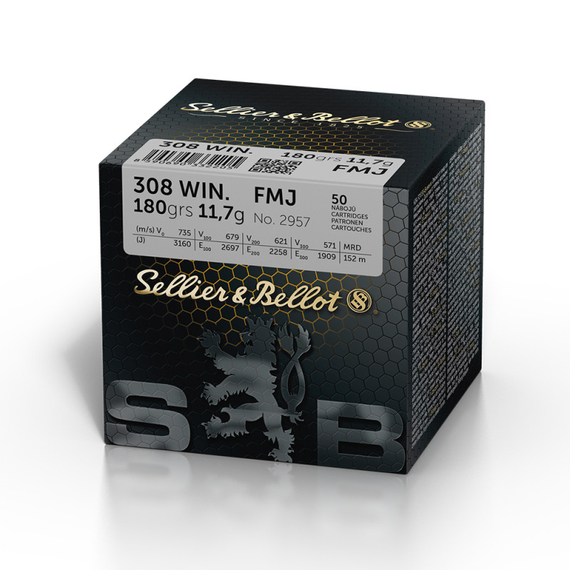 MUNITIONS SELLIER & BELLOT 308W FMJ 180 GRAINS