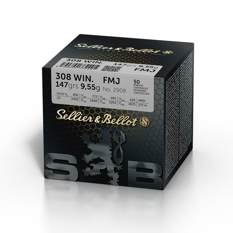 MUNITIONS SELLIER & BELLOT 308W FMJ 147 GRAINS