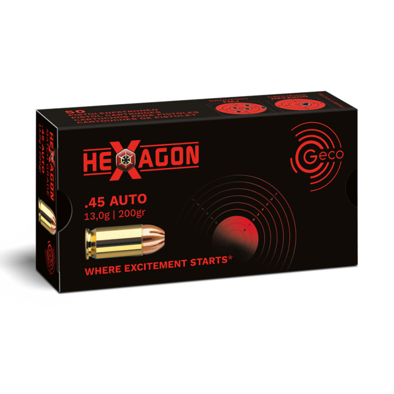 MUNITIONS GECO 45 ACP HEXAGON 2404464