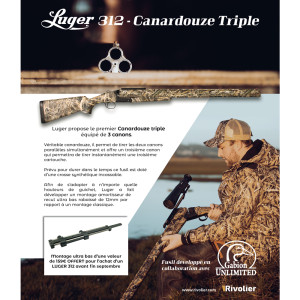 FUSIL LUGER 312 TRIPLE CANARDOUZE GABION UNLIMITED MAX5 AK22428