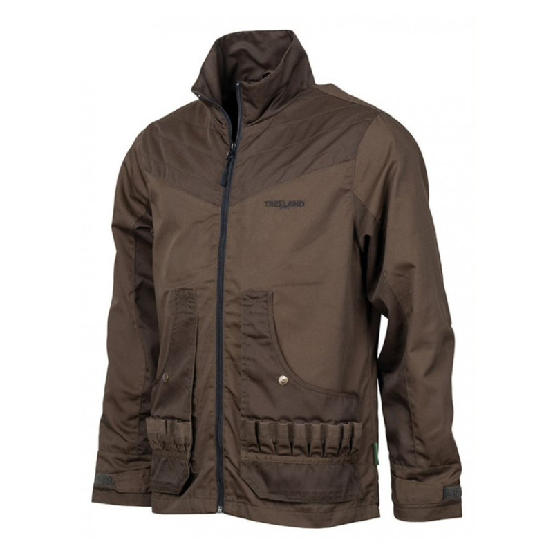 VESTE OUVERTURE TREELAND BICOLORE MARRON