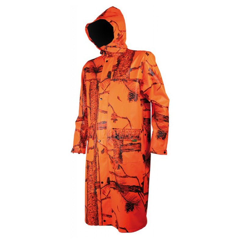 MANTEAU LONG TREELAND CAMOUFLAGE ORANGE