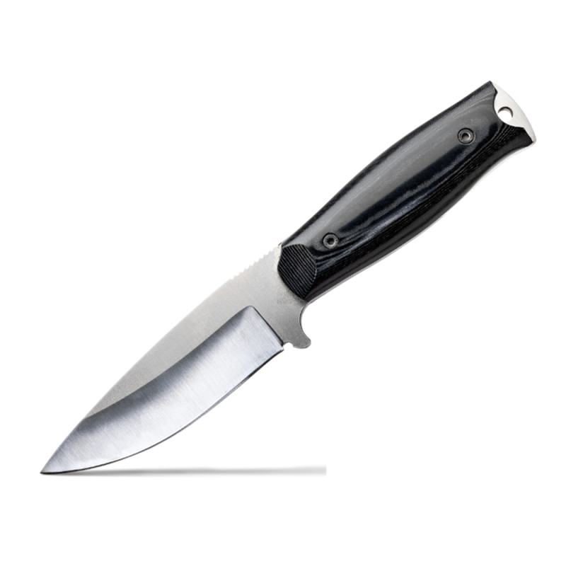 COUTEAU WILDSTEER KASTOR MICARTA NOIR LAME BROSSÉE