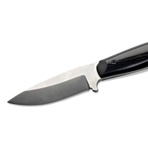 COUTEAU WILDSTEER KASTOR MICARTA NOIR LAME BROSSÉE