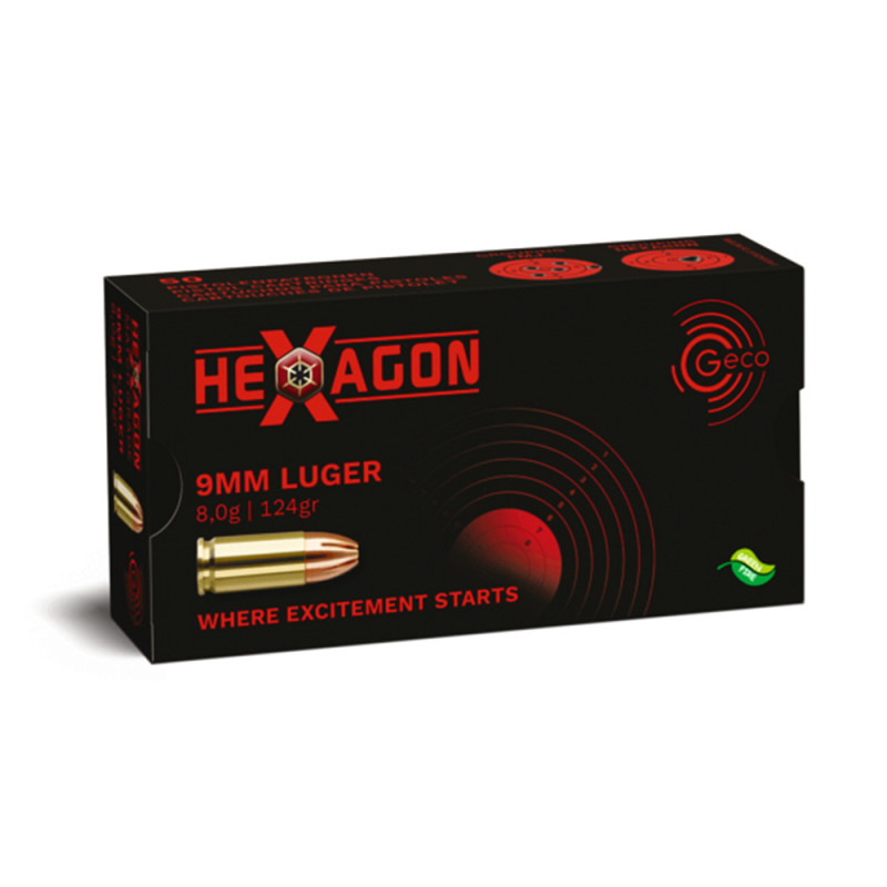 MUNITIONS GECO 9X19 HEXAGON (9 PARA)